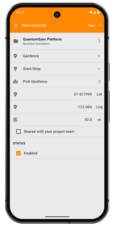 Automation Create Geofence