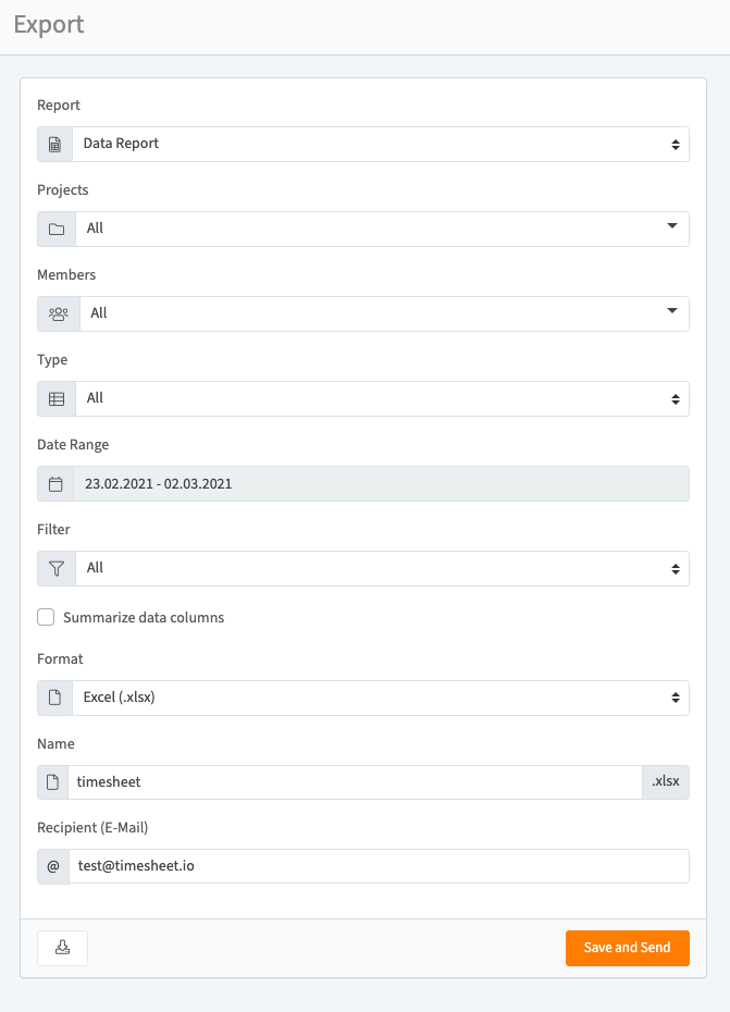 Export Interface