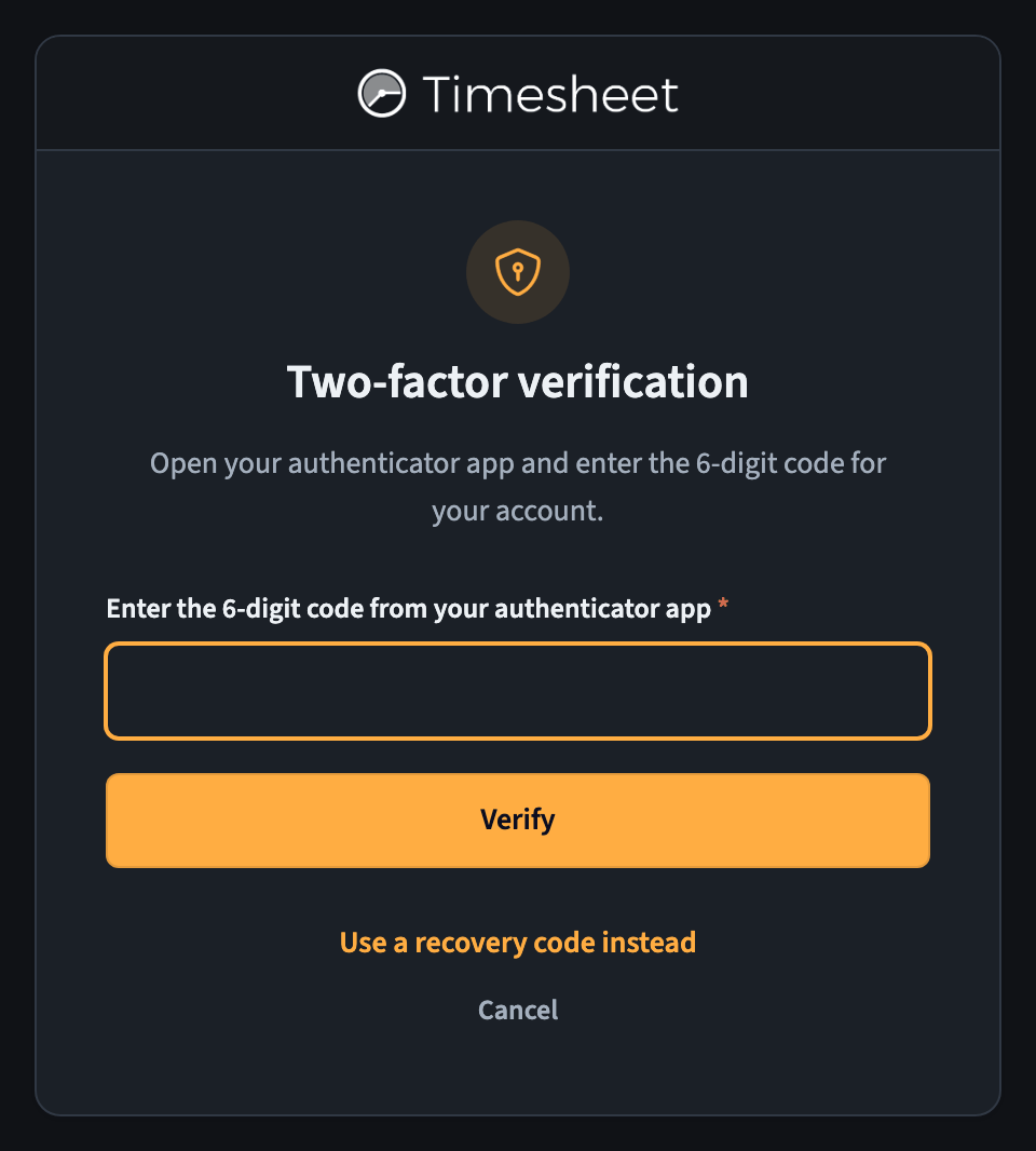 Sign-in step asking for the 6-digit authenticator code