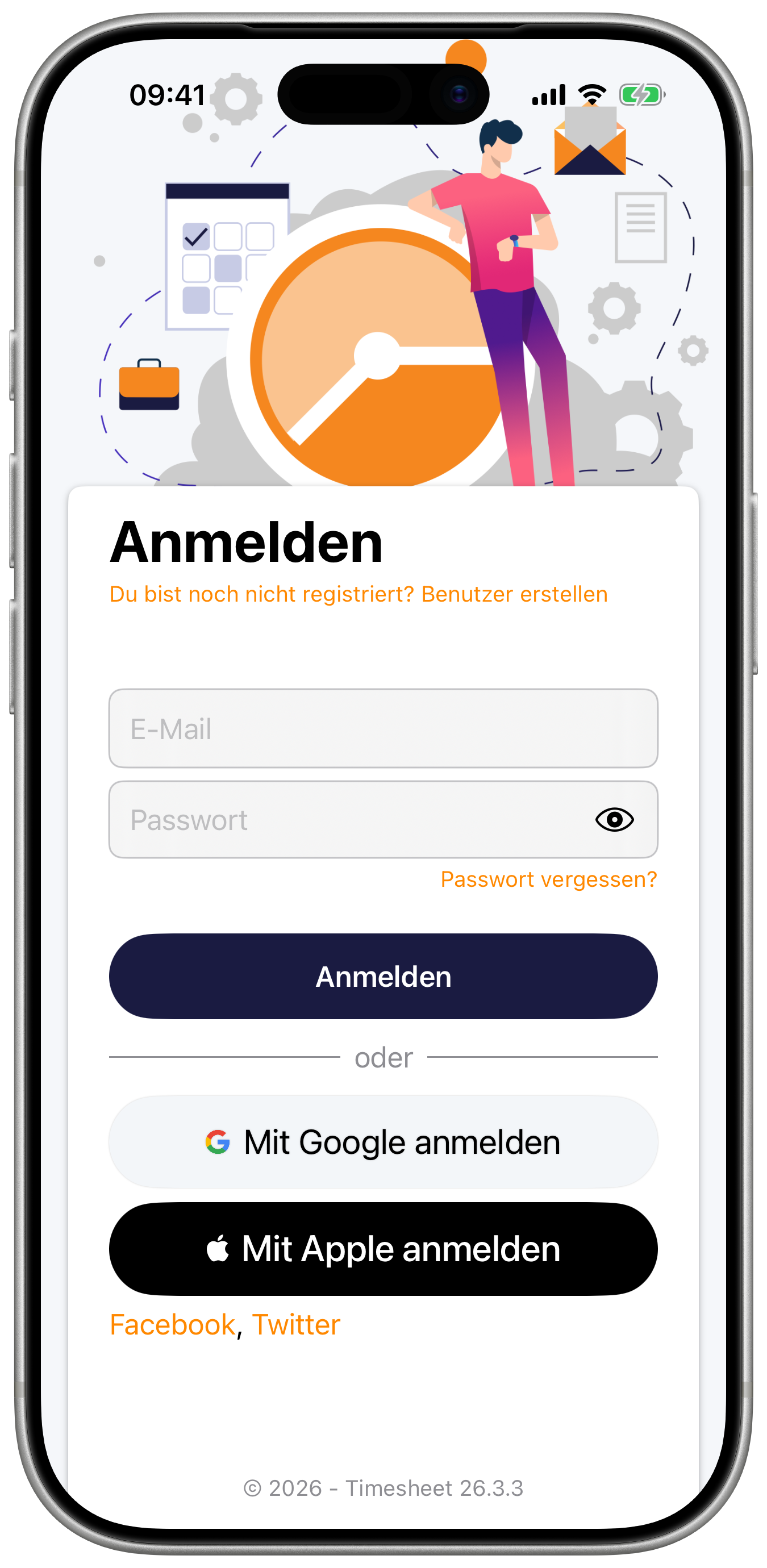 Anmeldebildschirm