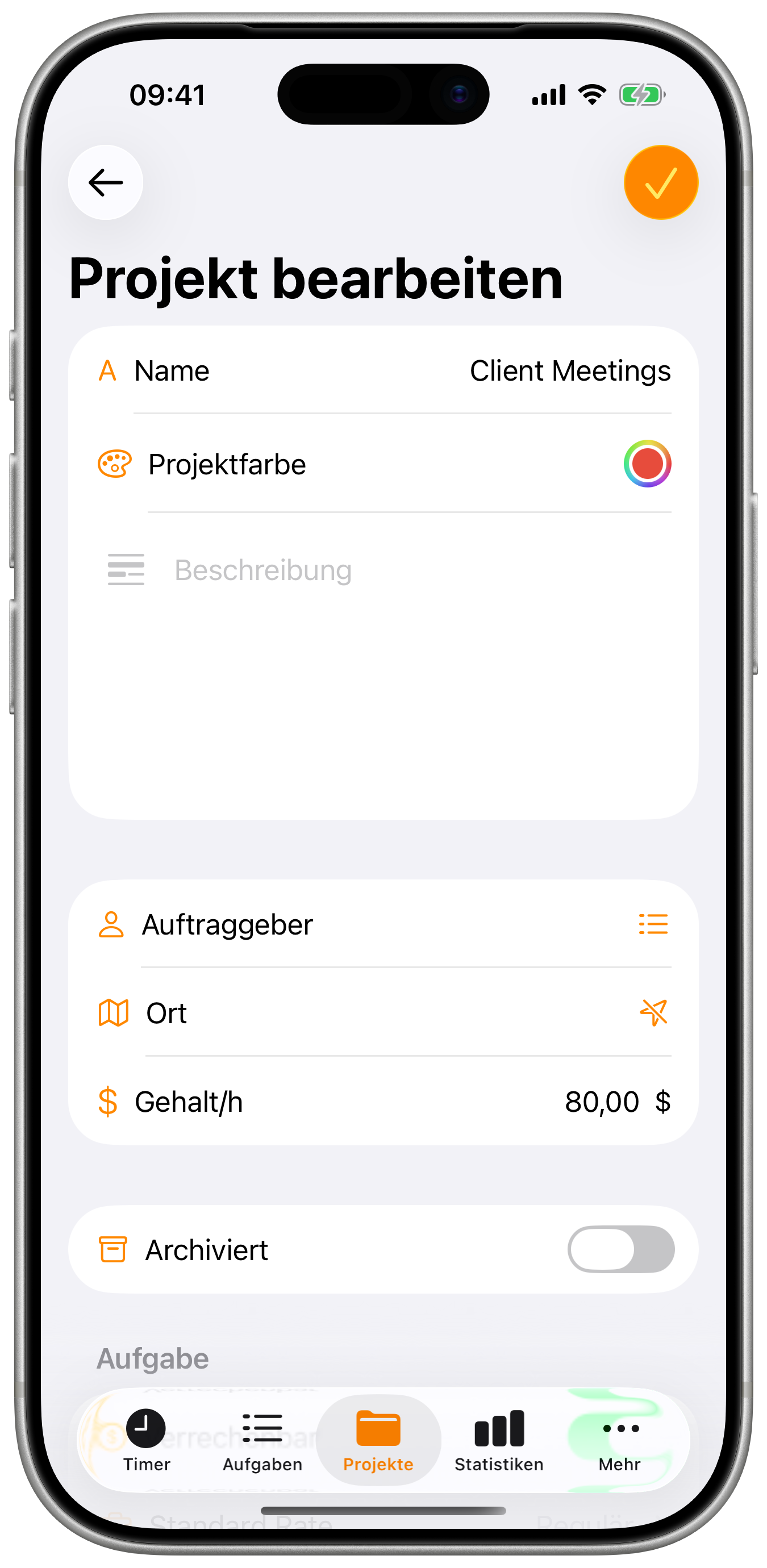 Projekt bearbeiten