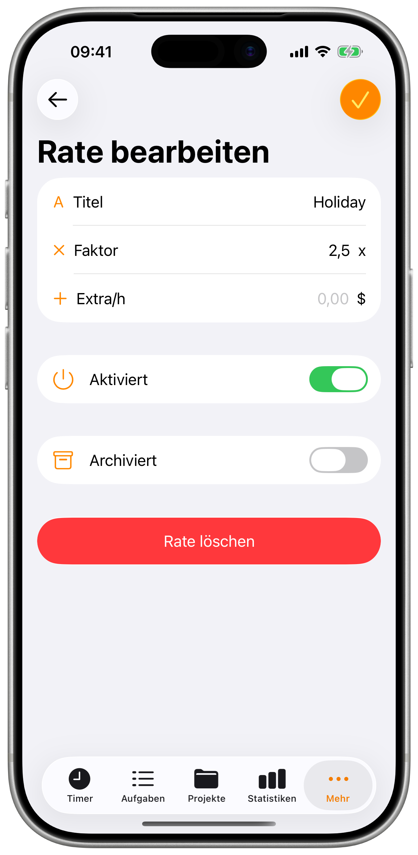 Tarif bearbeiten