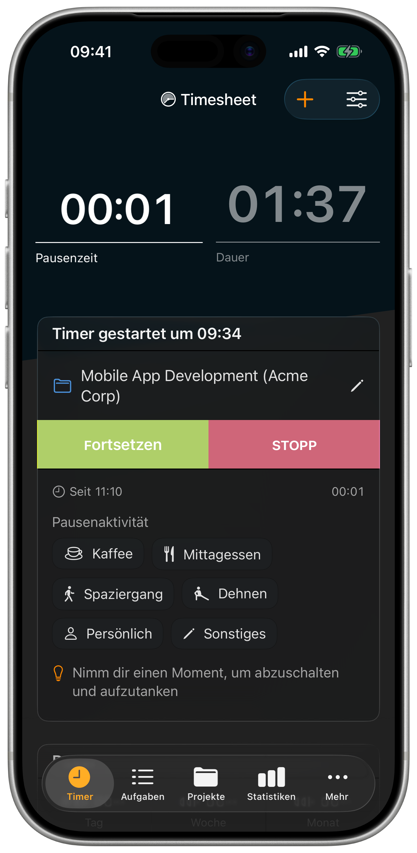 Timer pausiert