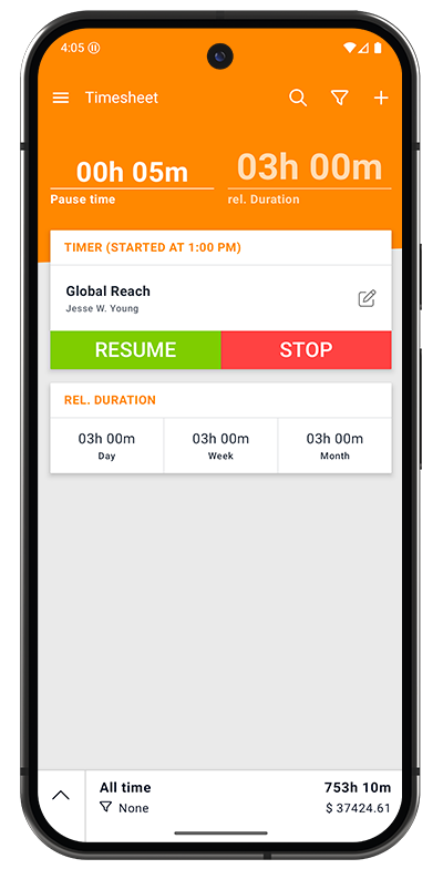 Timer in paused state