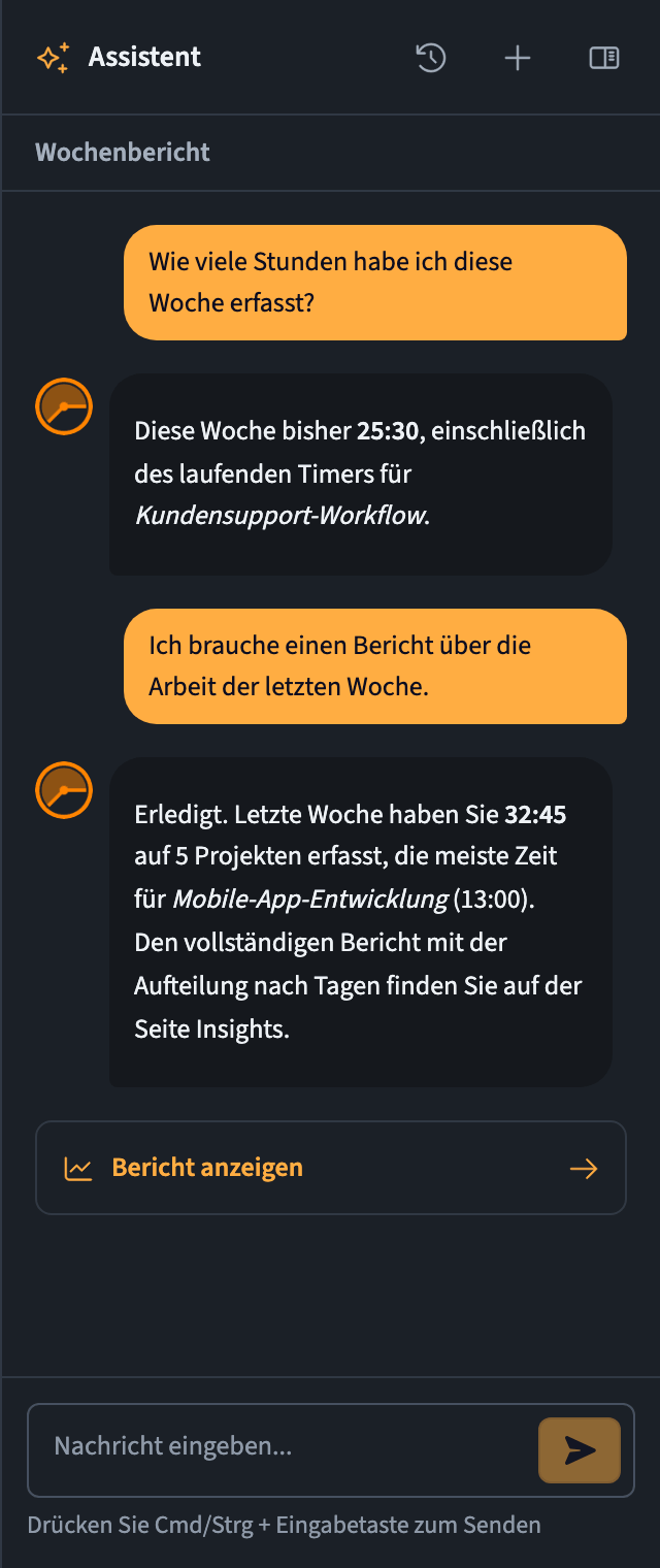 Eine Unterhaltung mit dem Chronis KI-Assistenten