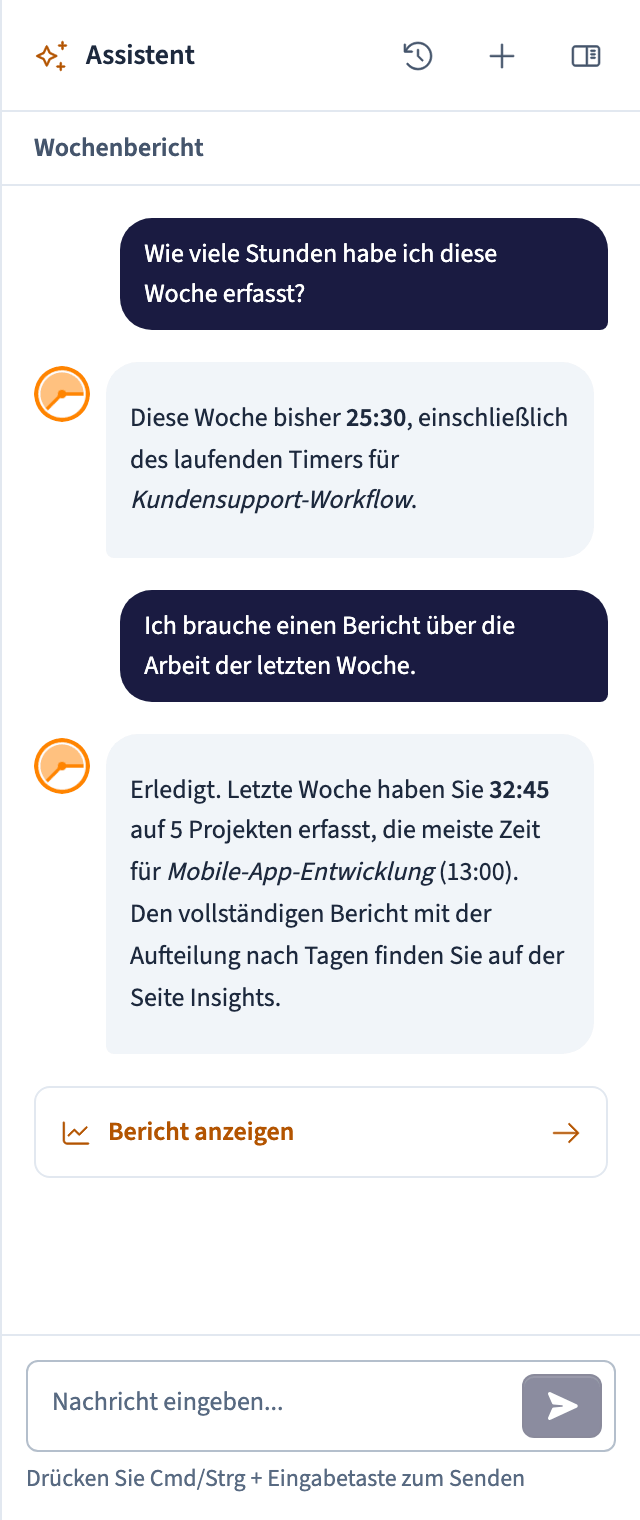 Eine Unterhaltung mit dem Chronis KI-Assistenten