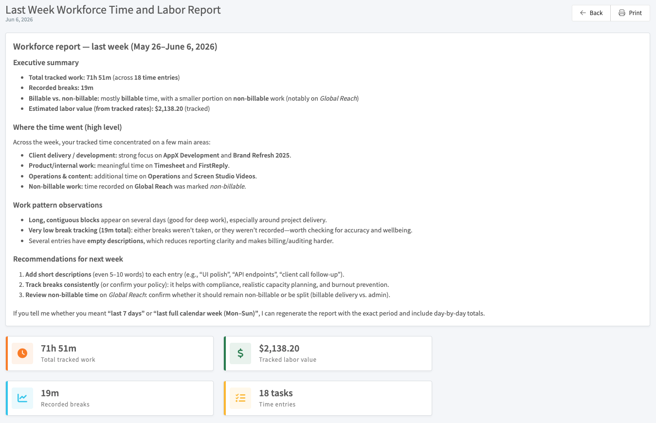 Insights report details